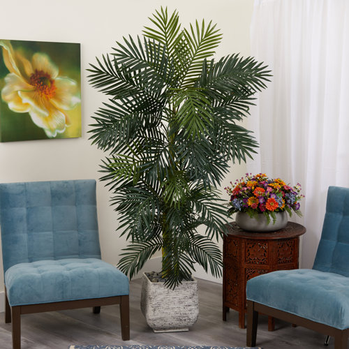 Primrue Faux Palm Tree in Planter Wayfair